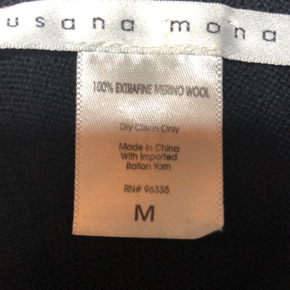 Susana Monaco Womens Black Extra Fine Merino Wool Sweater Dress - Picture 8 of 12